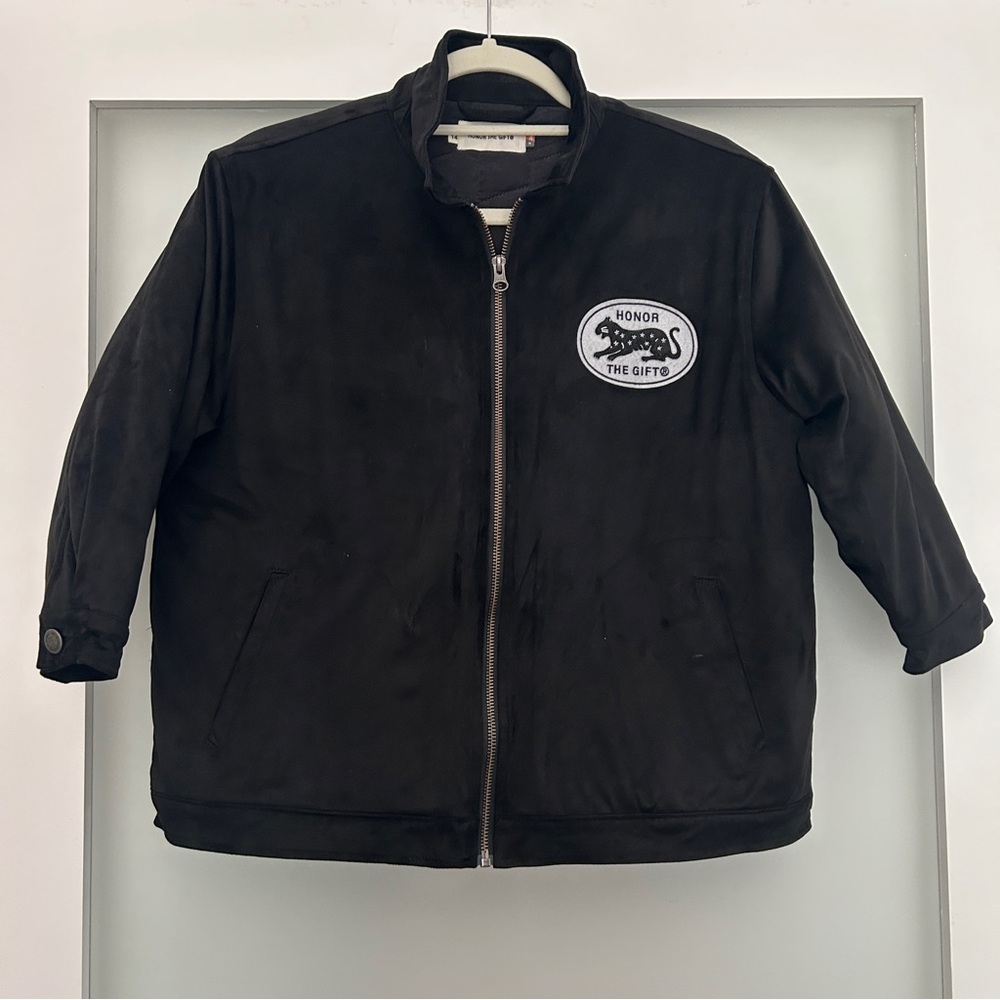 HONOR THE GIFT black sueded Band puff jacket Youth 14